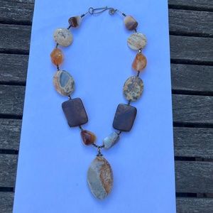 Artisan Bold Stone Bead Drop Necklace